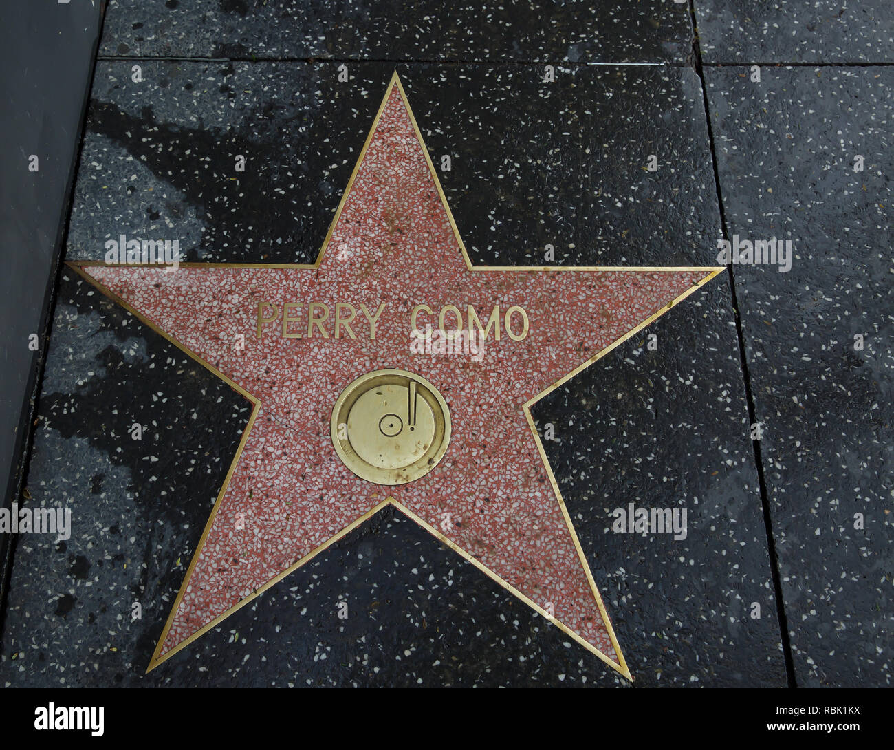 Perry Como star on the Hollywood walk of Fame on Hollywood Boulevard,California ,USA Stock Photo