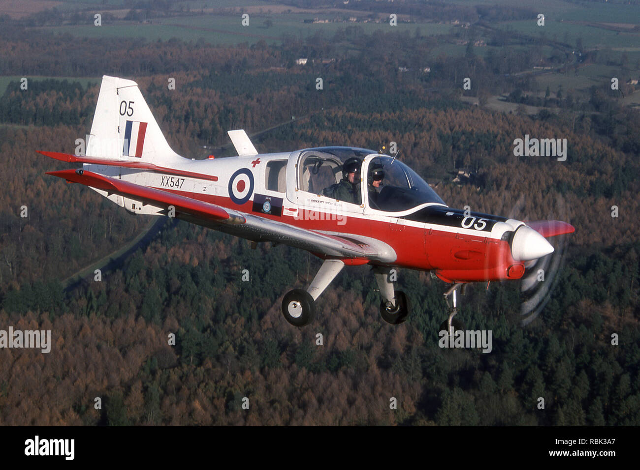Scottish Aviation Bulldog T1 XX547 of London University Air Squadron, Royal Air Force. Stock Photo