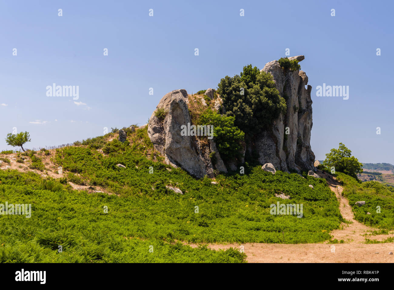 Rock formations of Argimusco near Montalbano Elicona, Sicily Italy Stock Photo