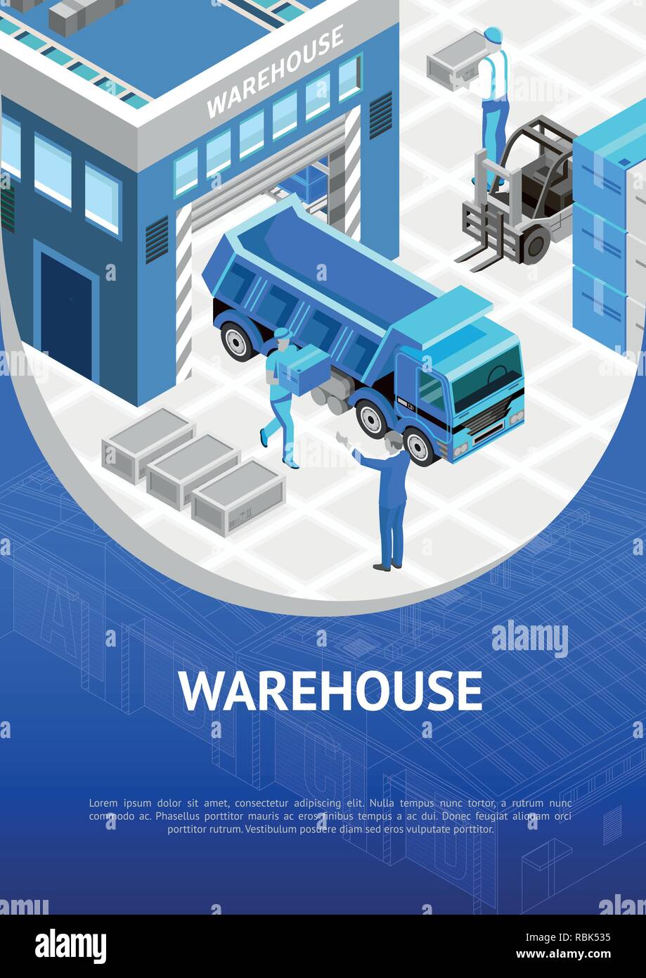 Contemporary isometric design of banner with warehouse delivery system  promotion Stock Vector Image & Art - Alamy
