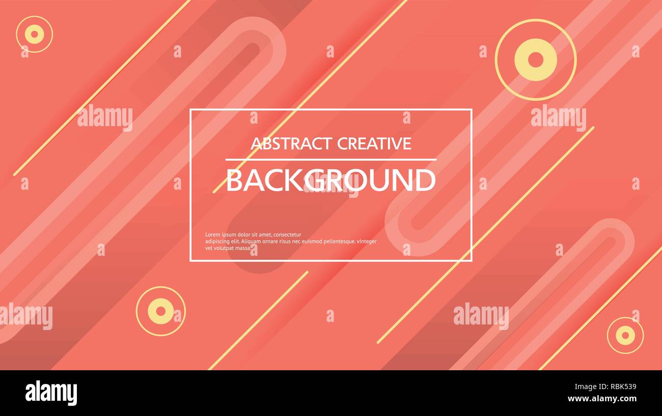 Colorful abstract background with geometric lines on orange backdrop ...