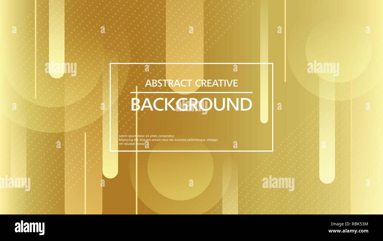 Abstract Backdrop Poster With Simple Shapes In Shimmering Golden