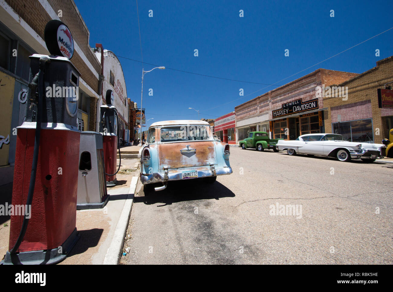 Bisbee, AZ, USA / 12 July 2016 historic ghost town of Lowell with the