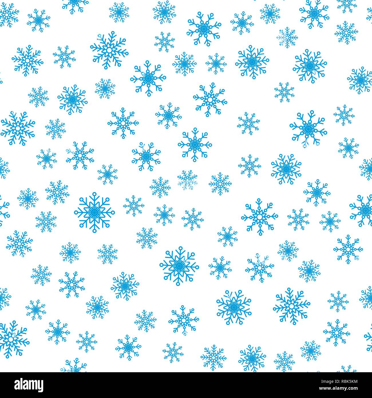 Seamless pattern of winter snowflakes, vector background. Repeated ...
