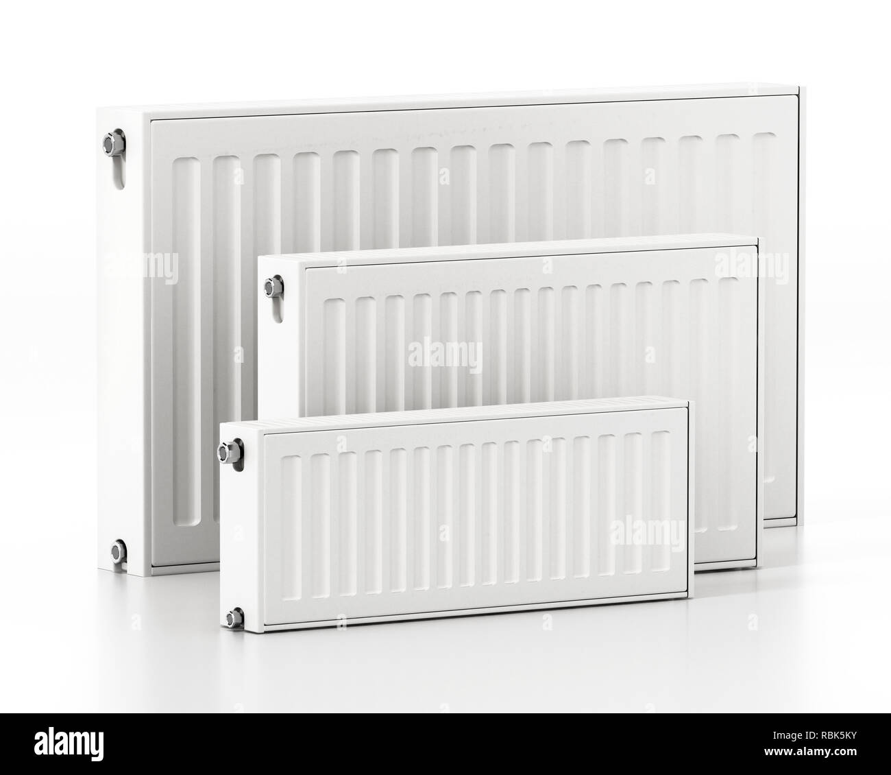 Wall Radiator Isolated Radiator isolated on white background. 3D illustration Stock Photo - Alamy