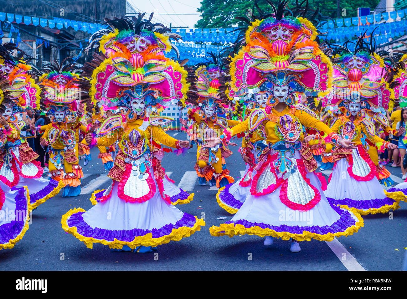 Participants in the Masskara Festival in Bacolod Philippines Stock Photo