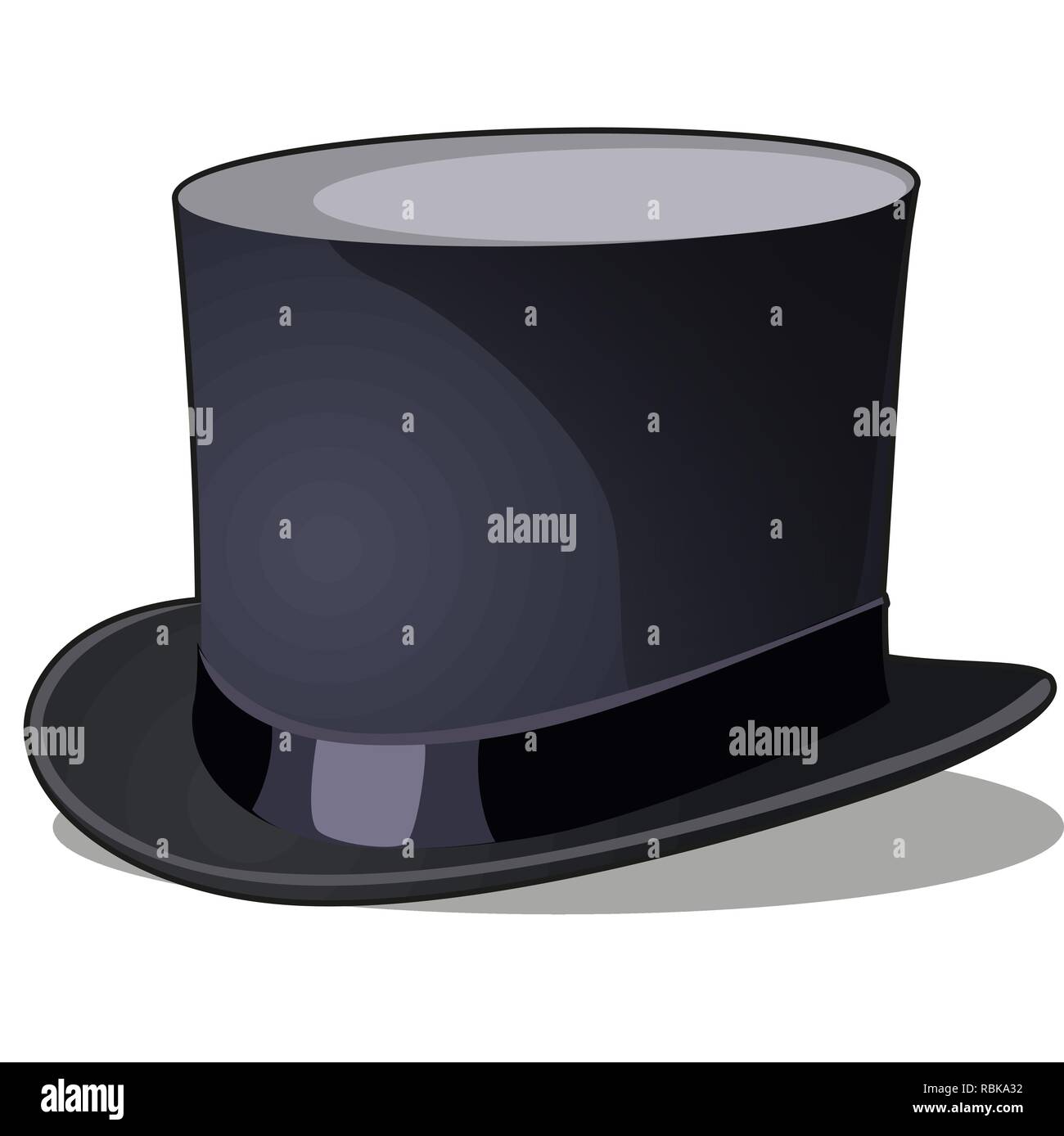 Cylinder hat. Mens vintage clothing isolated on white background. Vector cartoon close-up illustration. Stock Vector