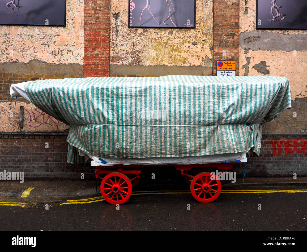 Covered cart in Brixton - London, England Stock Photo