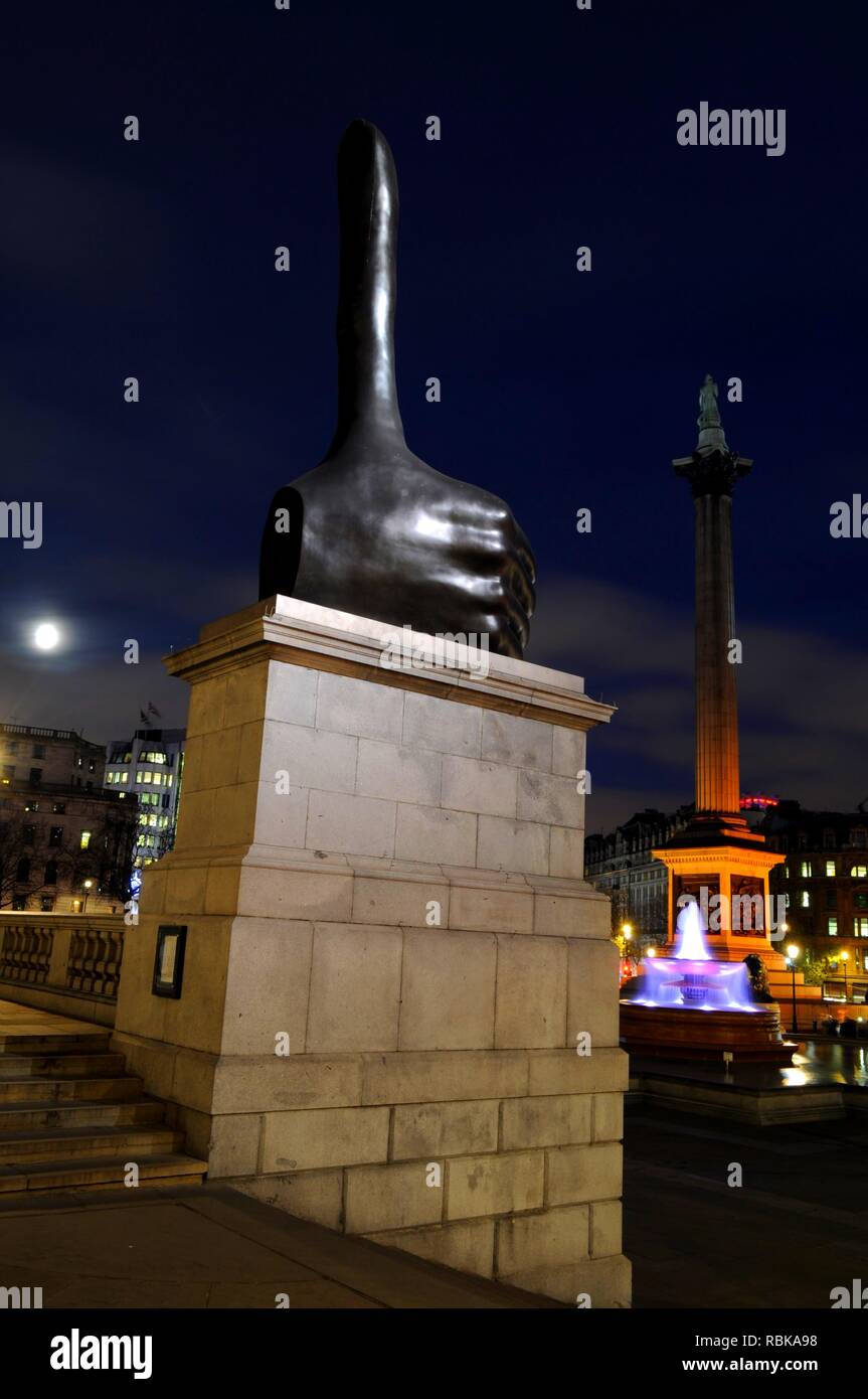 Bronze sculpture 'Really Good' by David Shrigley on the fourth plinth