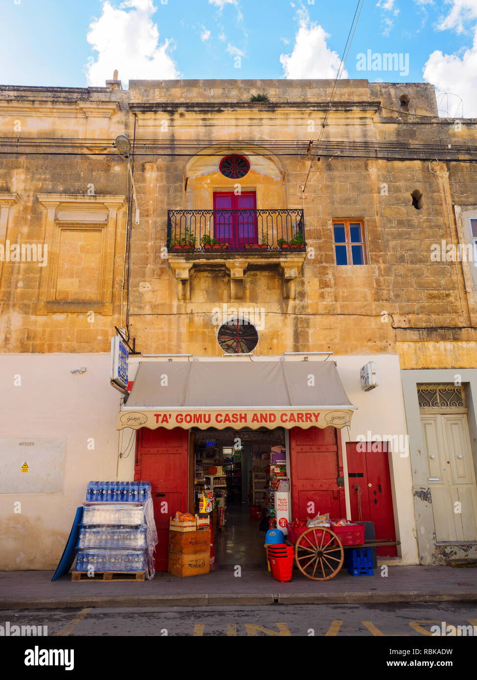 Cash and carry shop front in Paola Malta Stock Photo Alamy