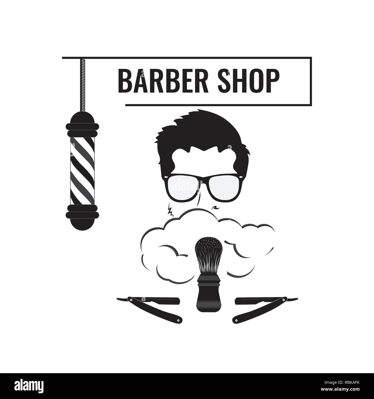 Barber Haircut And Shave Stock Vector Art Illustration