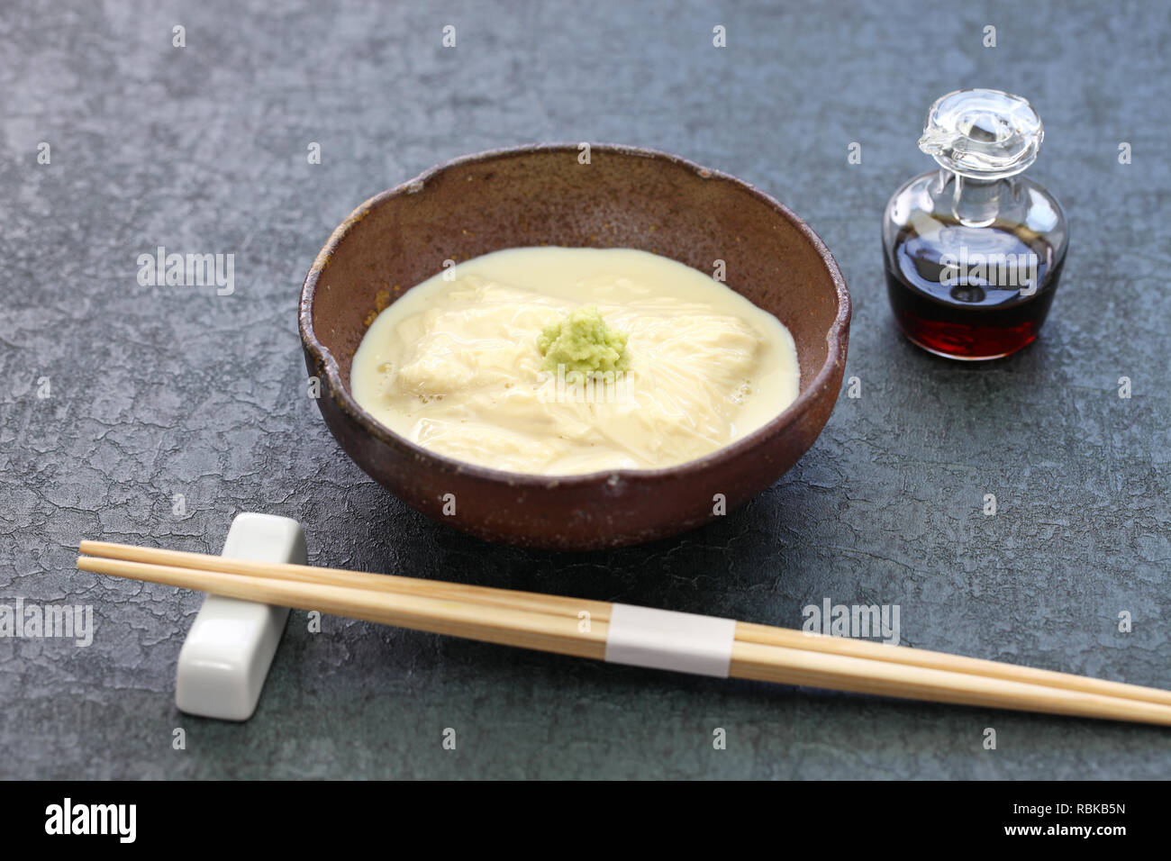 Yuba (tofu skin) sashimi, japanese vegetarian food / Tofu skin is