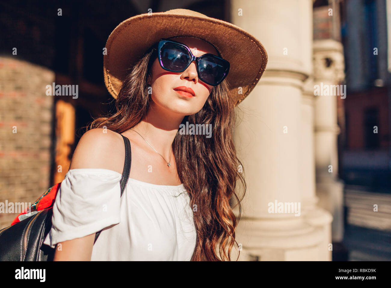 stylish girl with hat