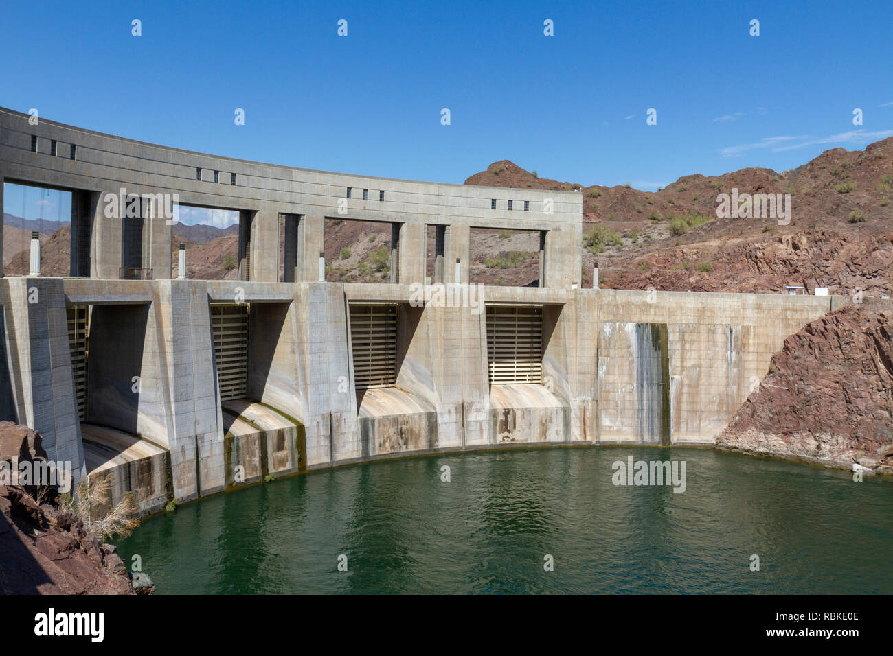 The Parker Dam and the Colorado River, on the border of California