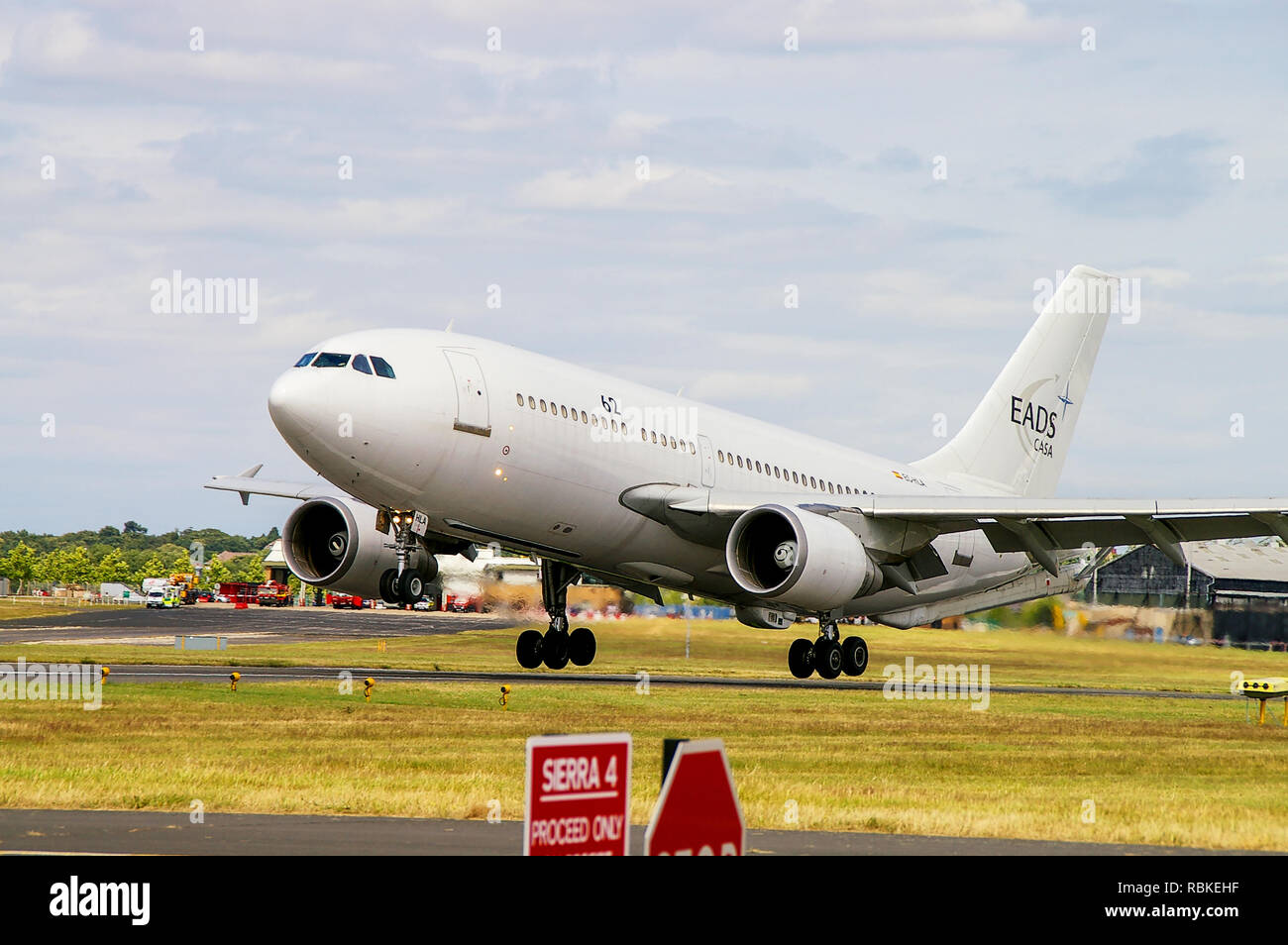 EADS CASA Airbus A310 -324 MRTT Multi Role Tanker Transport jet plane at Farnborough International Airshow. Dual role air refuelling tanker and cargo Stock Photo