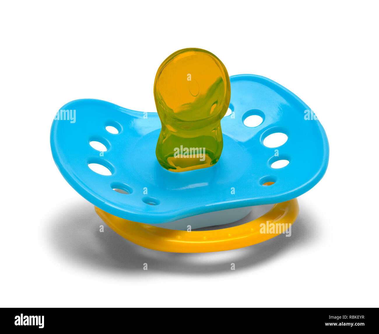 Baby Pacifier Binky Front Isolated on a White Background Stock Photo