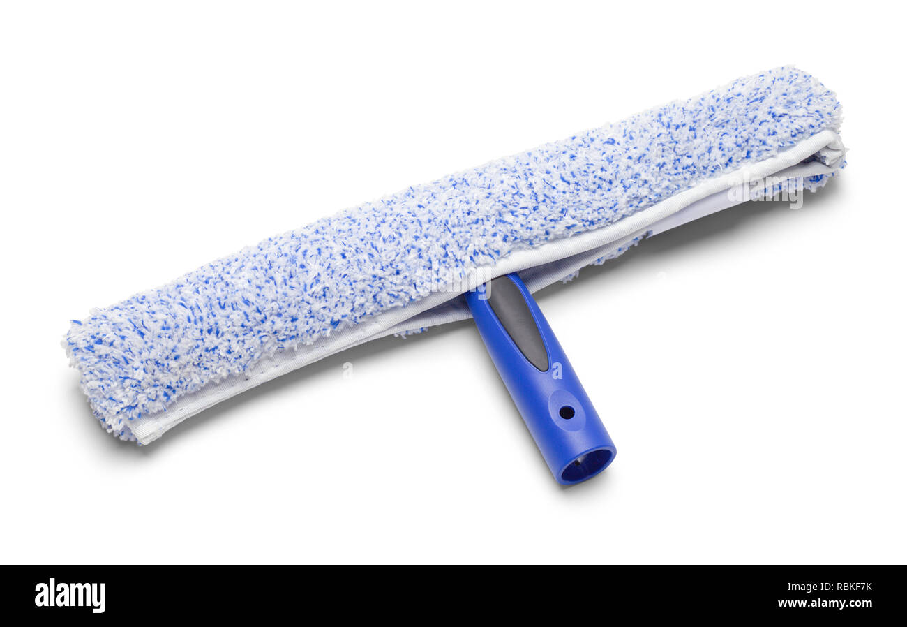 Window Cleaning Washing Wand and Mop Isolated on White. Stock Photo