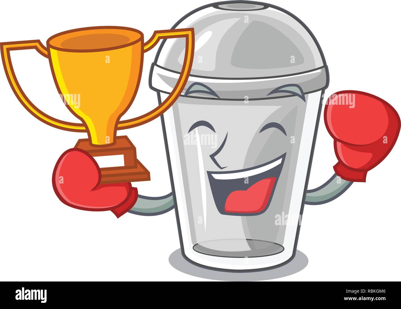 Boxing winner plastic cup on a cartoon table Stock Vector Image & Art ...