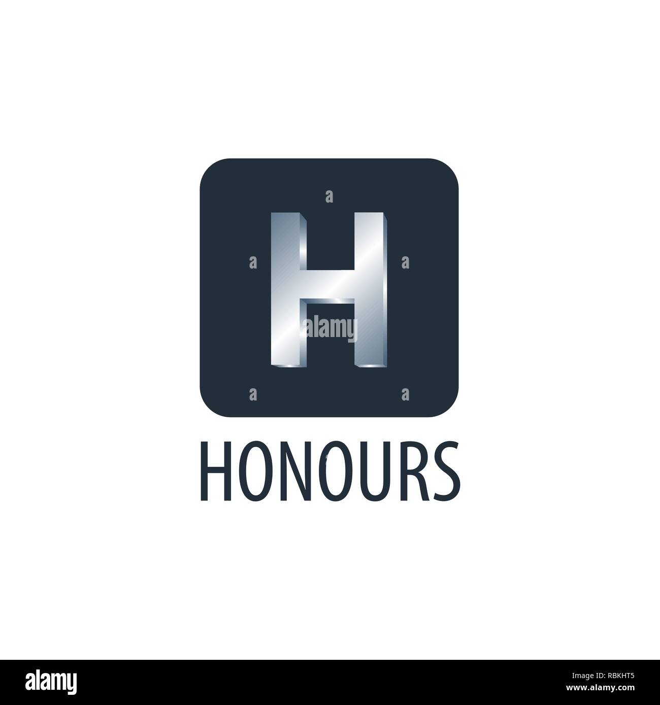 Honours. Square initial letter H logo concept design template idea Stock Vector