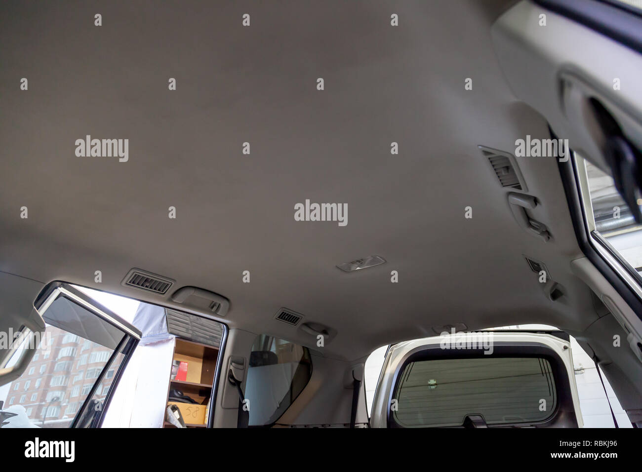 Light Beige Ceiling In The Cabin Of The Suv After Dry