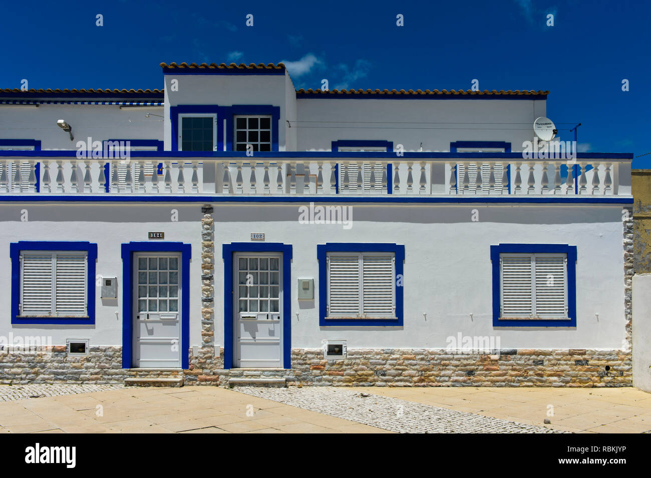 Residential house in the Mediterranean style, Santa Luzia, Algarve, Portugal Stock Photo