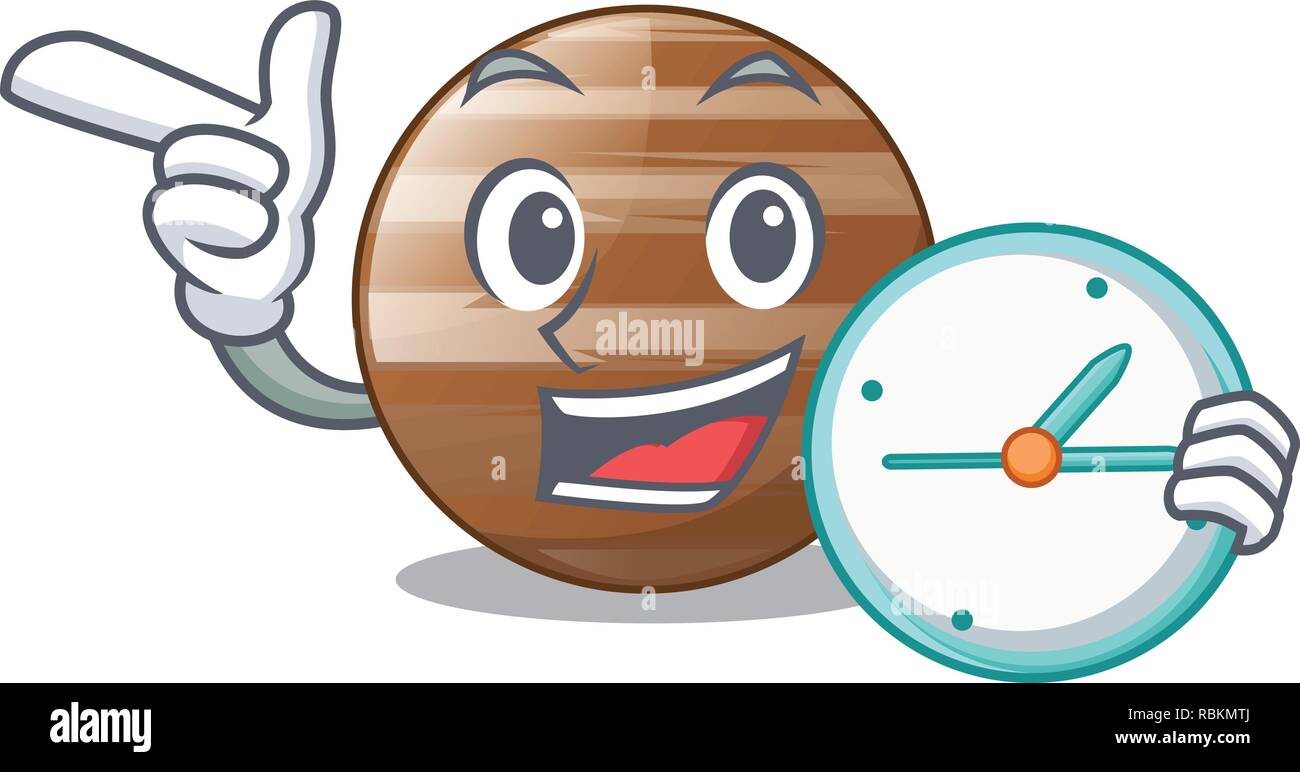 With clock planet ray jupiter above sky cartoon Stock Vector Image ...
