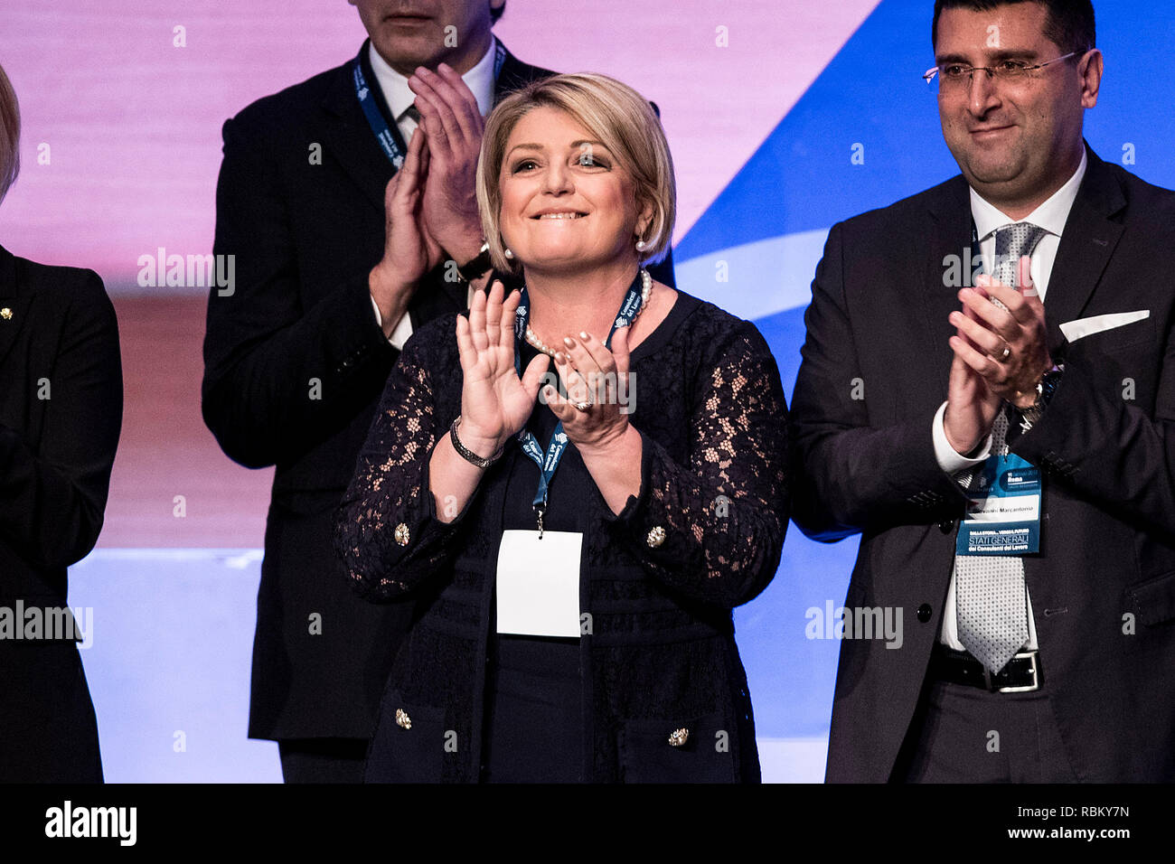 Rome, Italy. 11th January, 2019. Foto Roberto Monaldo / LaPresse 11-01-2019 Roma Politica Stati Generali dei Consulenti del Lavoro Nella foto Marina Calderone (pres. Cons. Lav)  Photo Roberto Monaldo / LaPresse 11-01-2019 Rome (Italy) General States of Labor Consultants In the photo Marina Calderone Credit: LaPresse/Alamy Live News Stock Photo