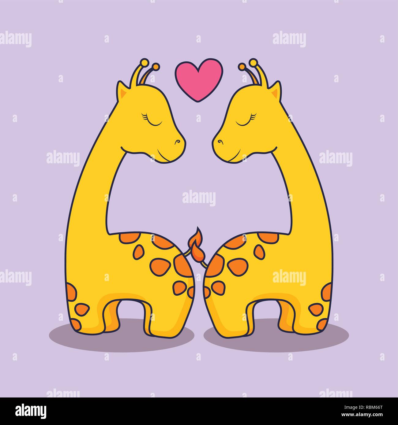 love card with cute giraffe vector illustration design Stock Vector