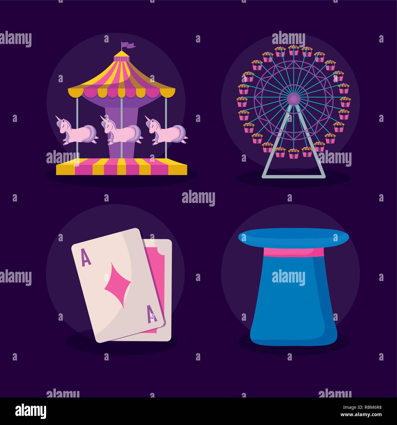 carnival celebration set icons vector illustration design Stock Vector ...