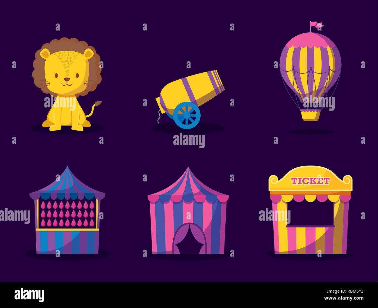 carnival celebration set icons vector illustration design Stock Vector ...