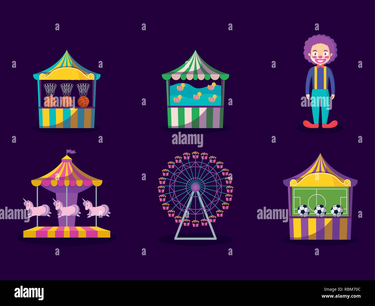 carnival celebration set icons vector illustration design Stock Vector ...