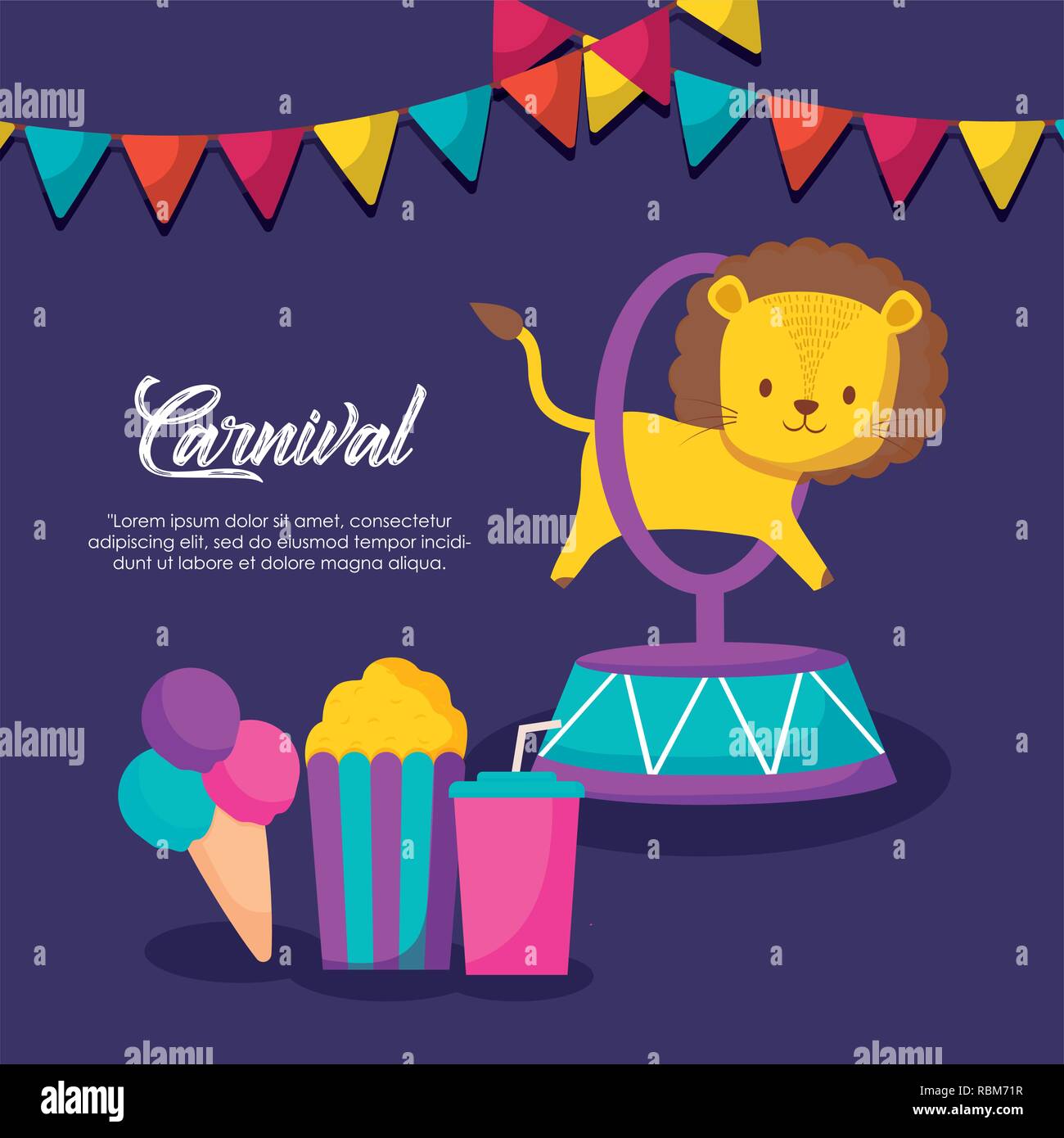 carnival celebration infographic icons vector illustration design Stock