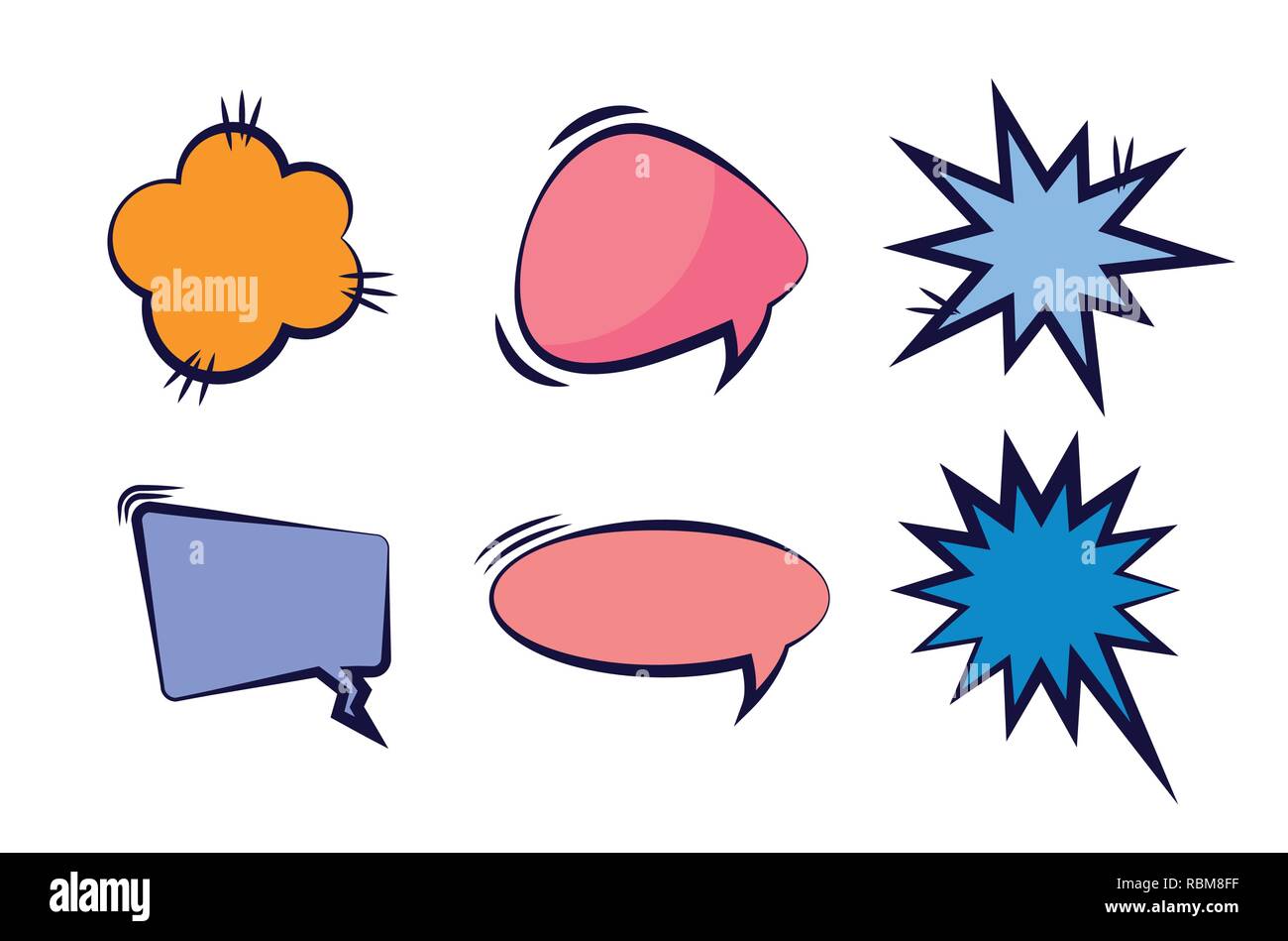 set of speech bubbles pop art style vector illustration design Stock ...
