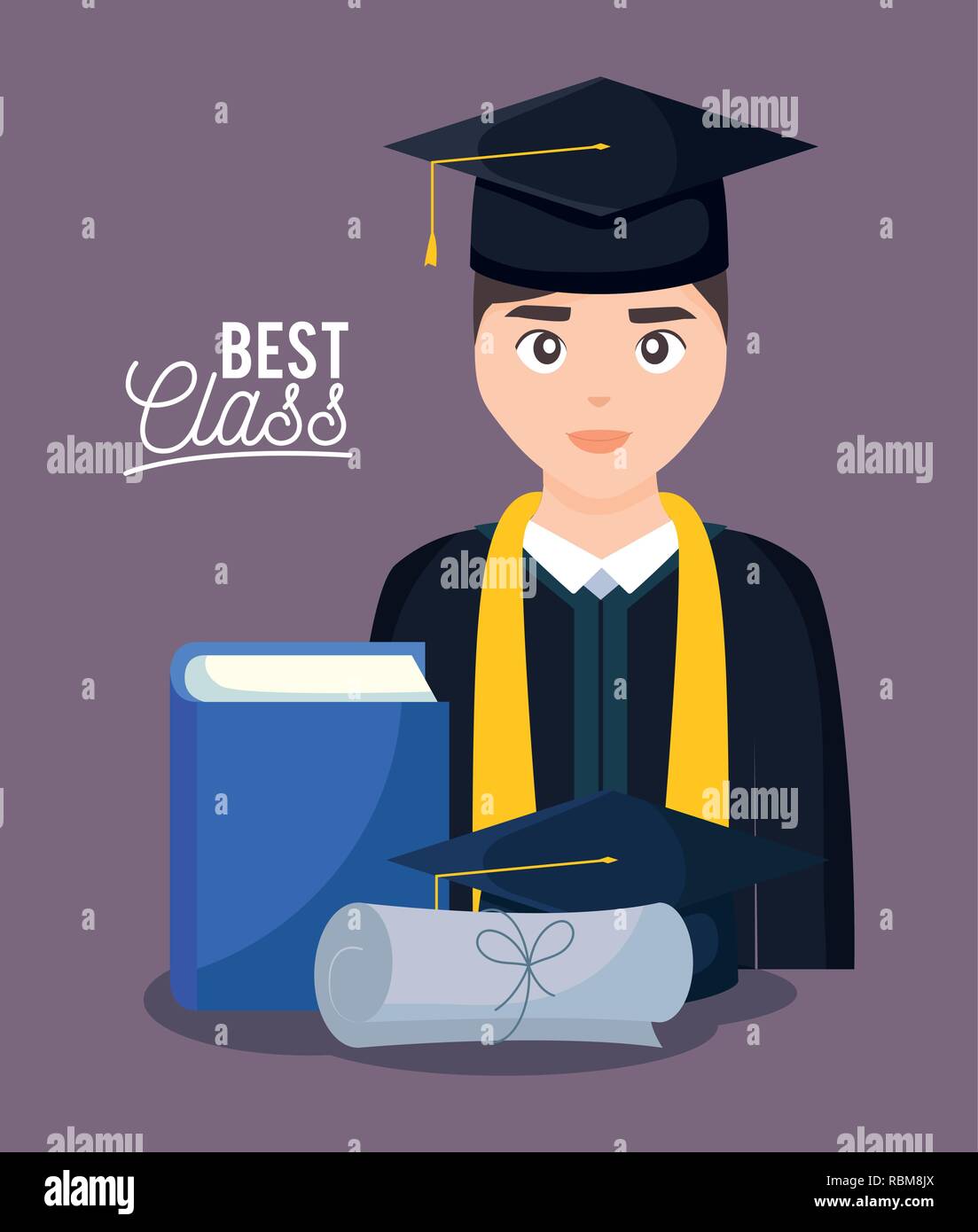 Graduated boy Stock Vector Images - Alamy