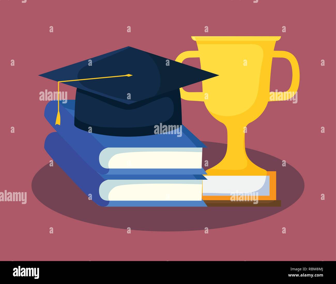 Graduation card with books and hat graduation vector illustration design  Stock Vector Image & Art - Alamy