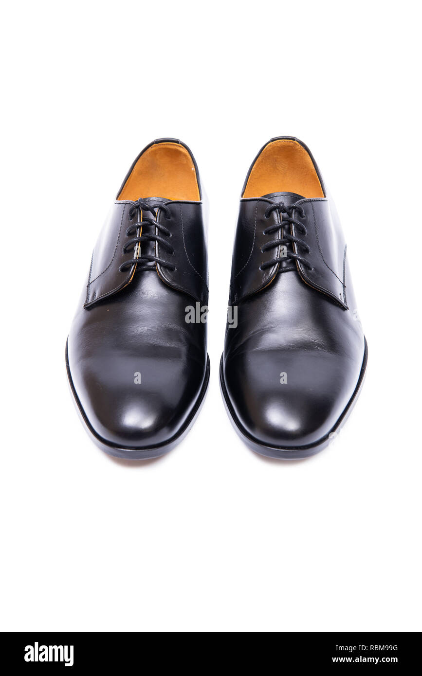 Black shoes isolated on white background Stock Photo - Alamy