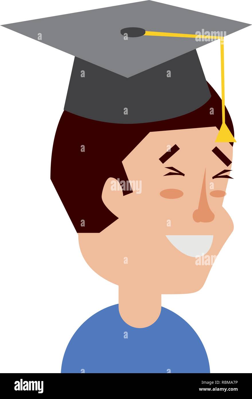 young man with hat graduation vector illustration design Stock Vector ...