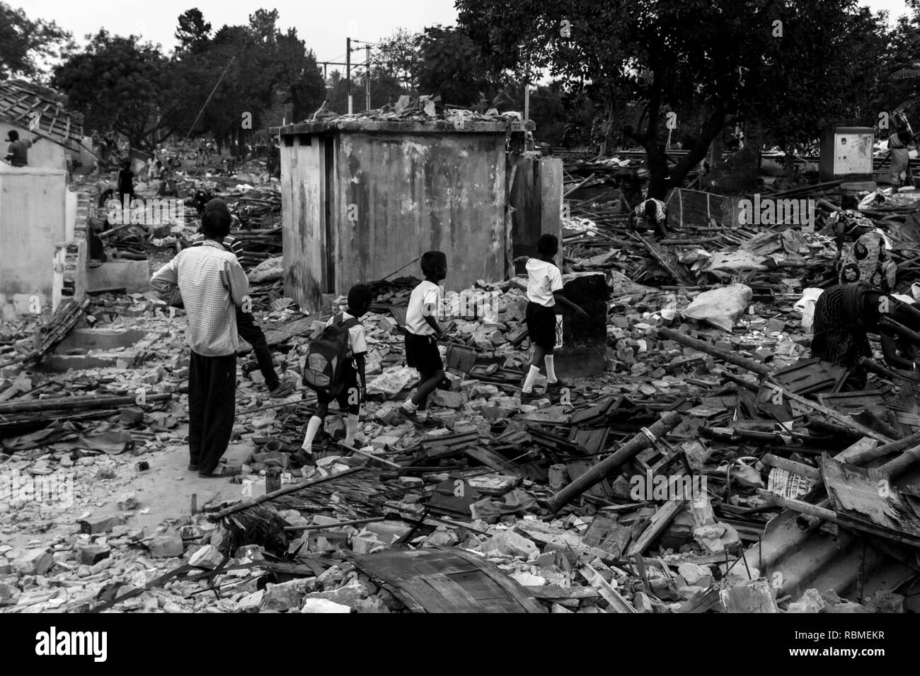 Slums demolished, Kolkata, West Bengal, India, Asia Stock Photo