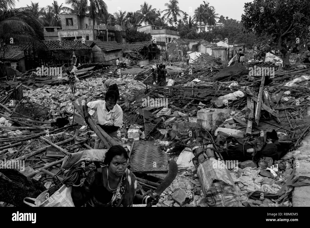 Slums demolished, Kolkata, West Bengal, India, Asia Stock Photo