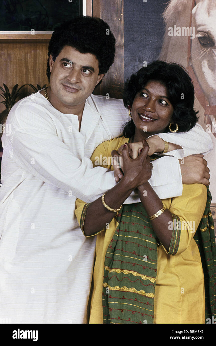 Gajendra Chauhan poses with his wife Habiba, India, Asia Stock Photo