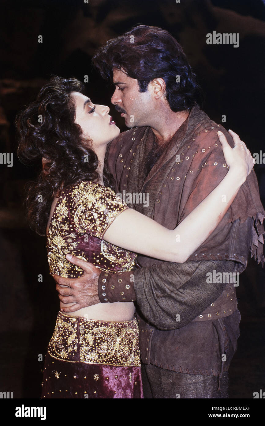 Anil Kapoor and Madhuri Dixit dancing, Indian actor, Indian actress, India, Asia Stock Photo