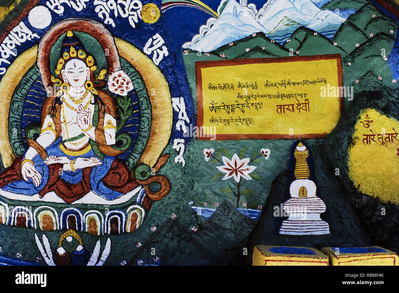 Buddhist temple in Dalhousie, Himachal Pradesh, India, Asia Stock Photo