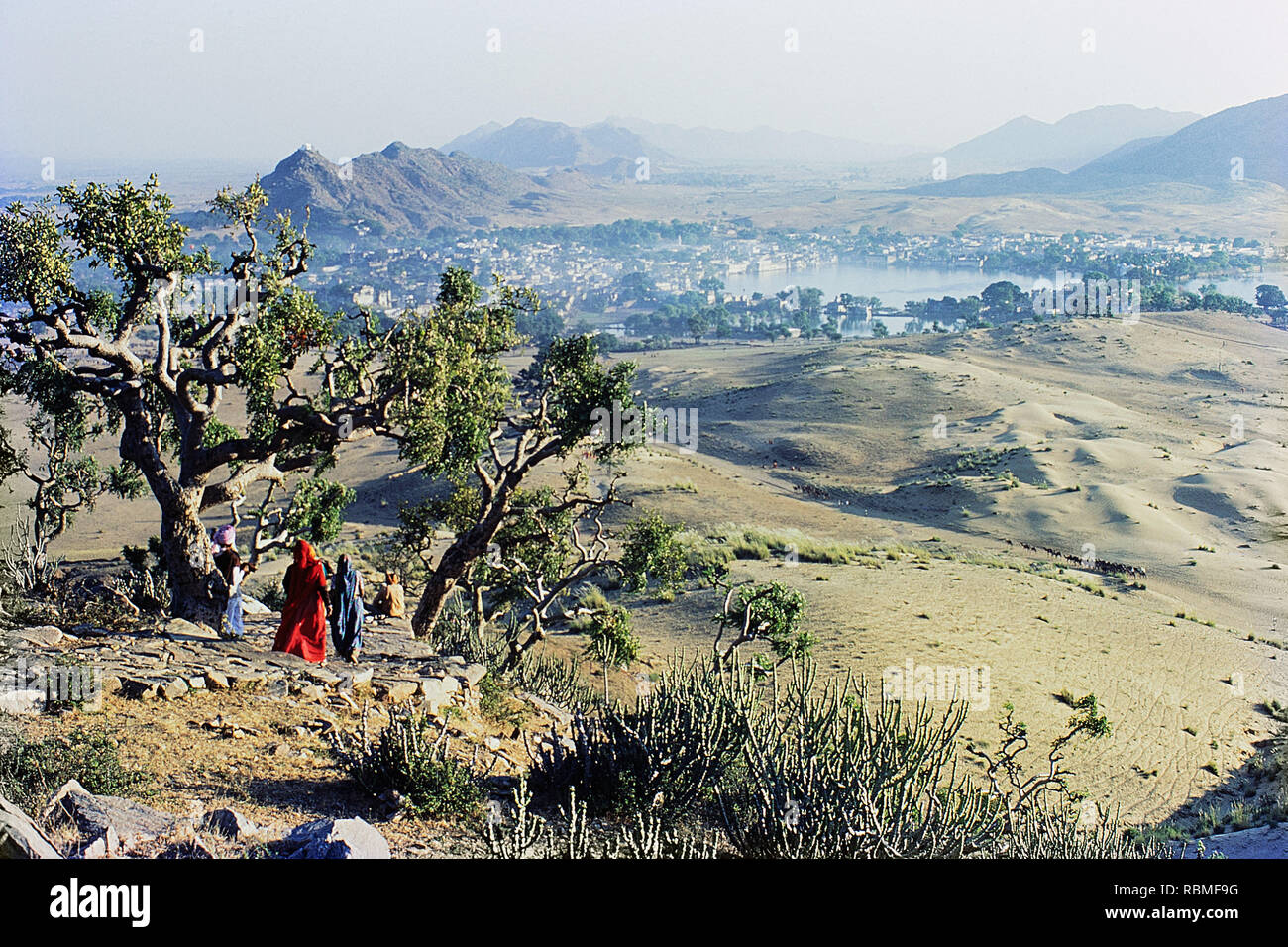 Aerial view of Pushkar Village in 1970, Rajasthan, India, Asia Stock Photo