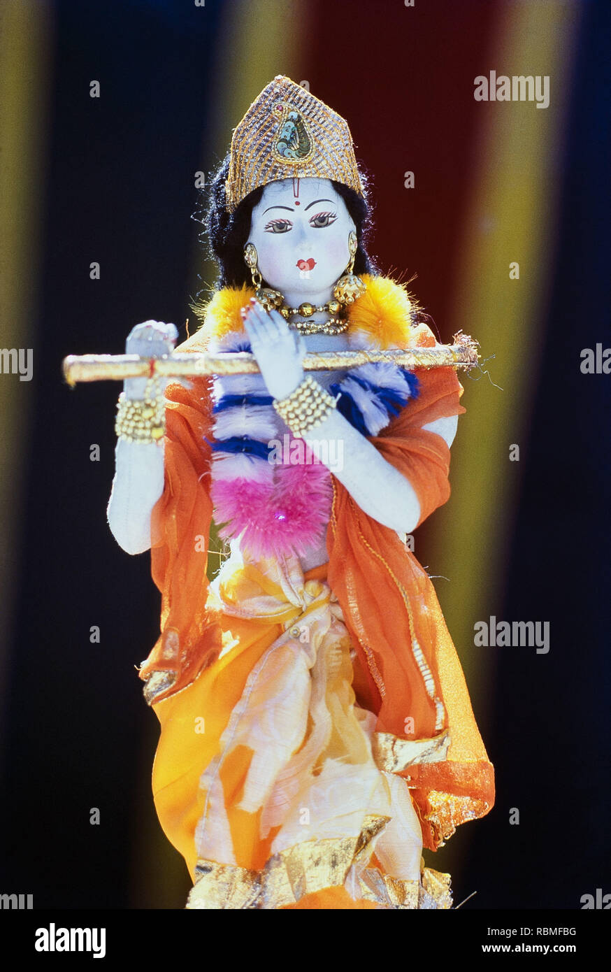 Hand made doll of Lord Krishna, India, Asia Stock Photo