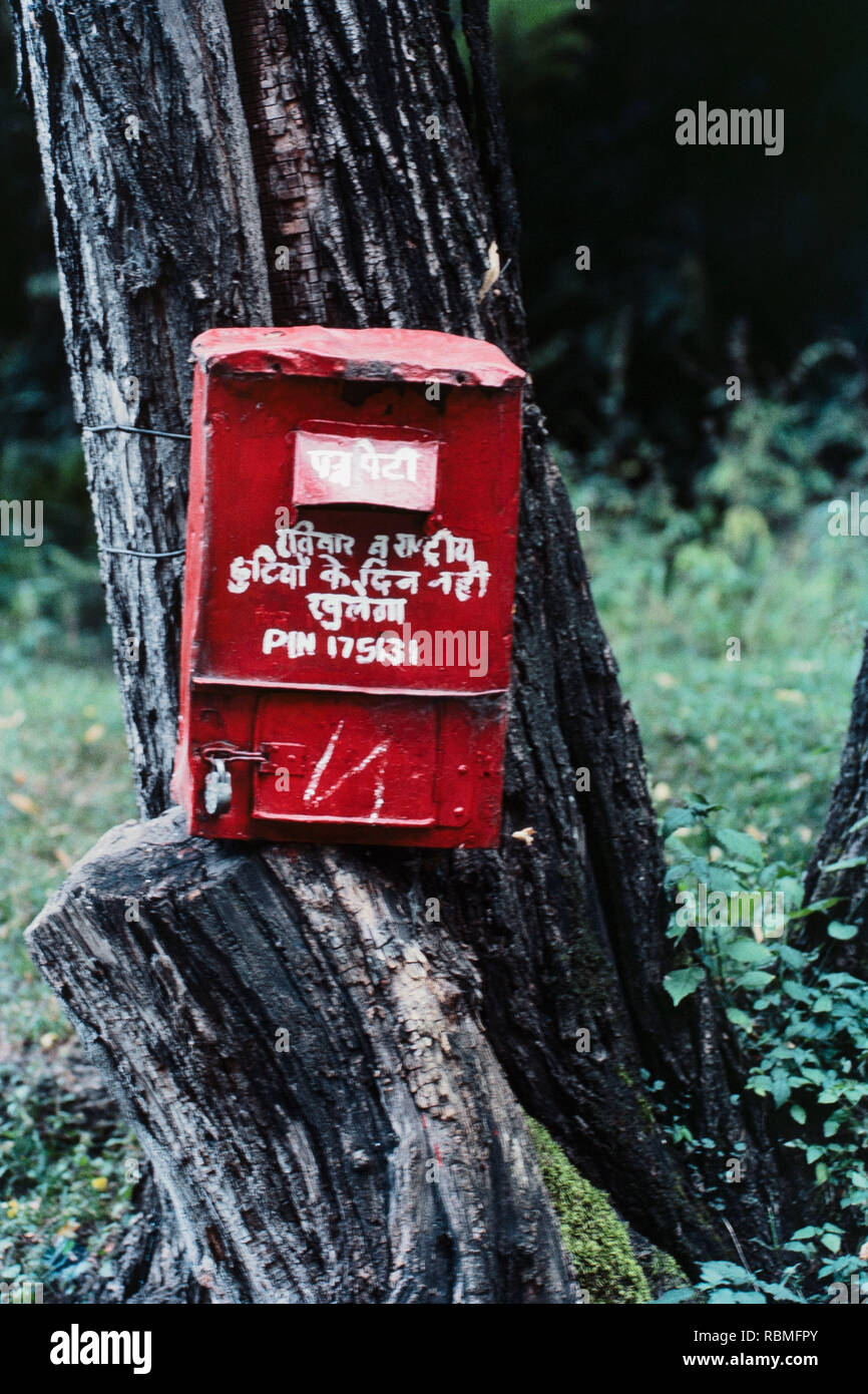 View of letterbox at Manali, Himachal Pradesh, India, Asia Stock Photo