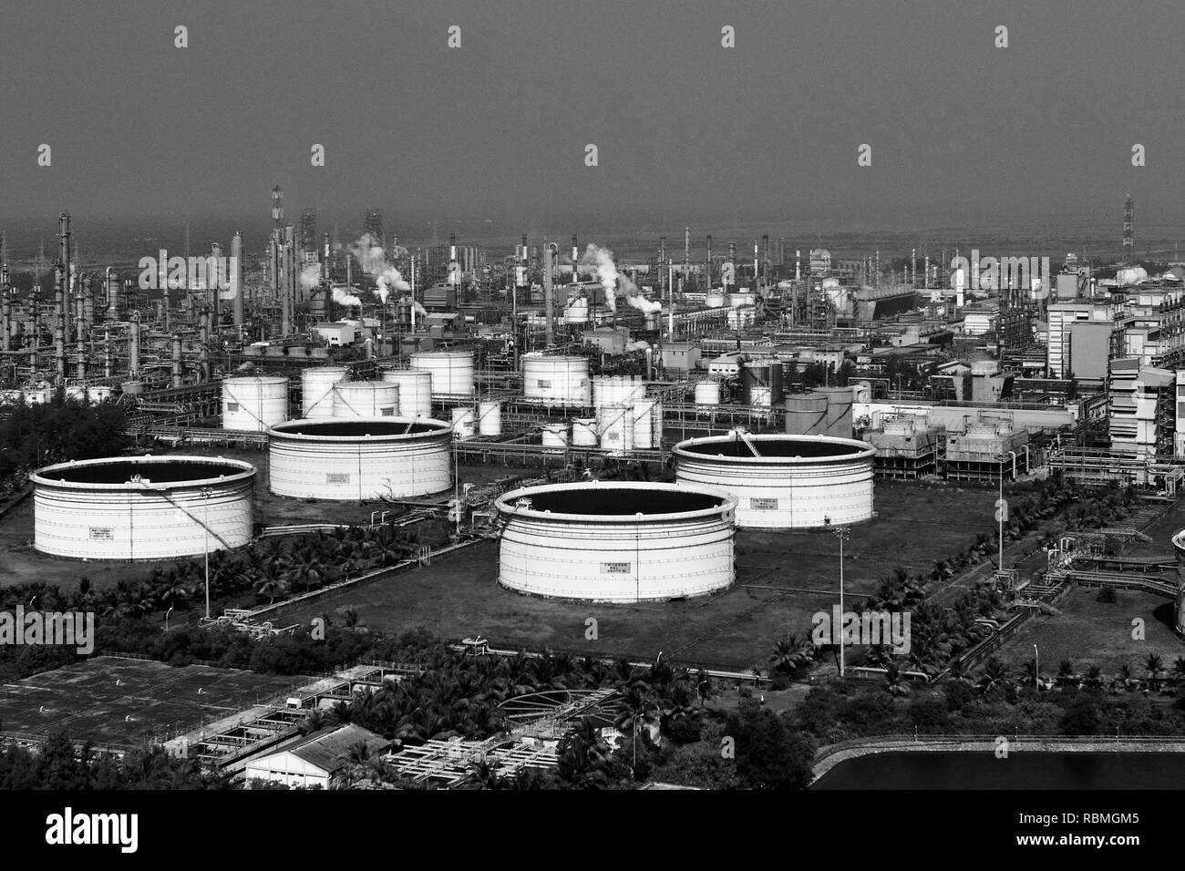Oil india refinery Black and White Stock Photos & Images Alamy