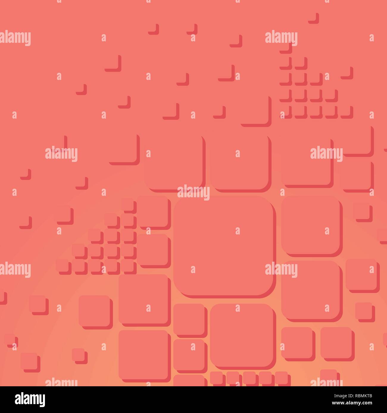 Colorful vector image with geometric shapes in Living Coral trend color ...