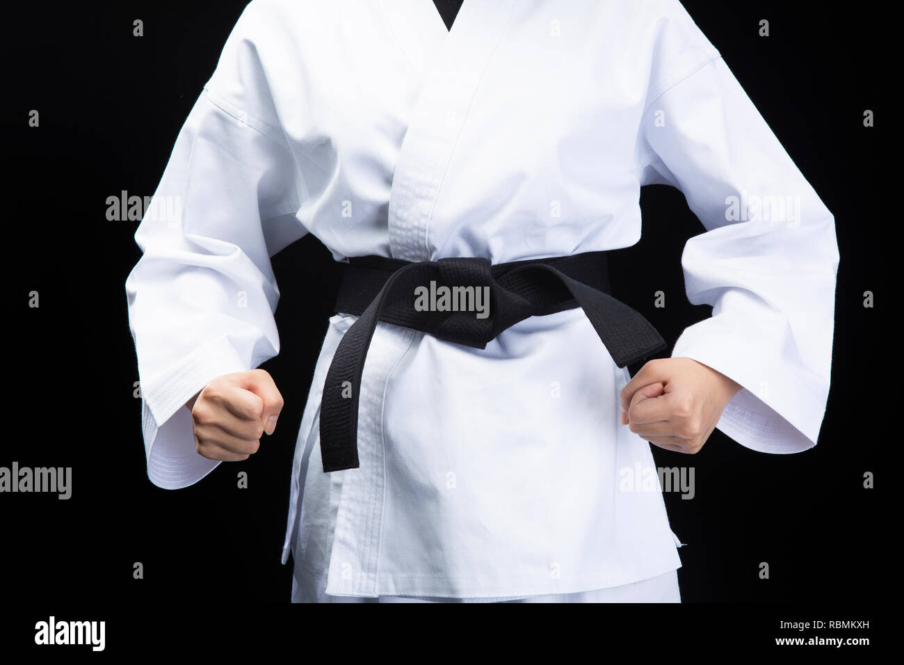 black belt of karate uniform Stock Photo