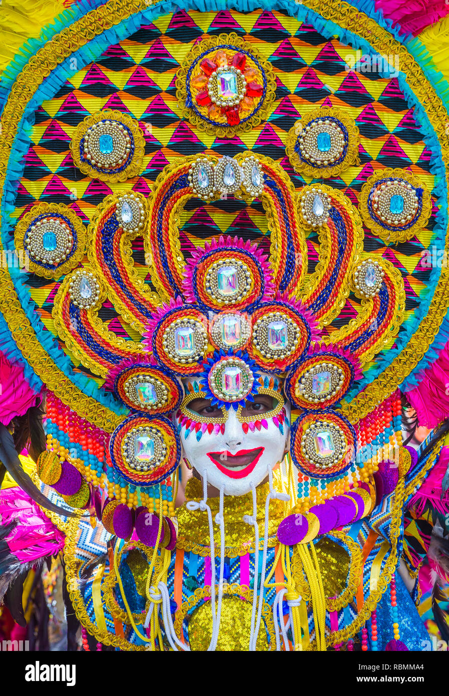 Participant in the Masskara Festival in Bacolod Philippines Stock Photo