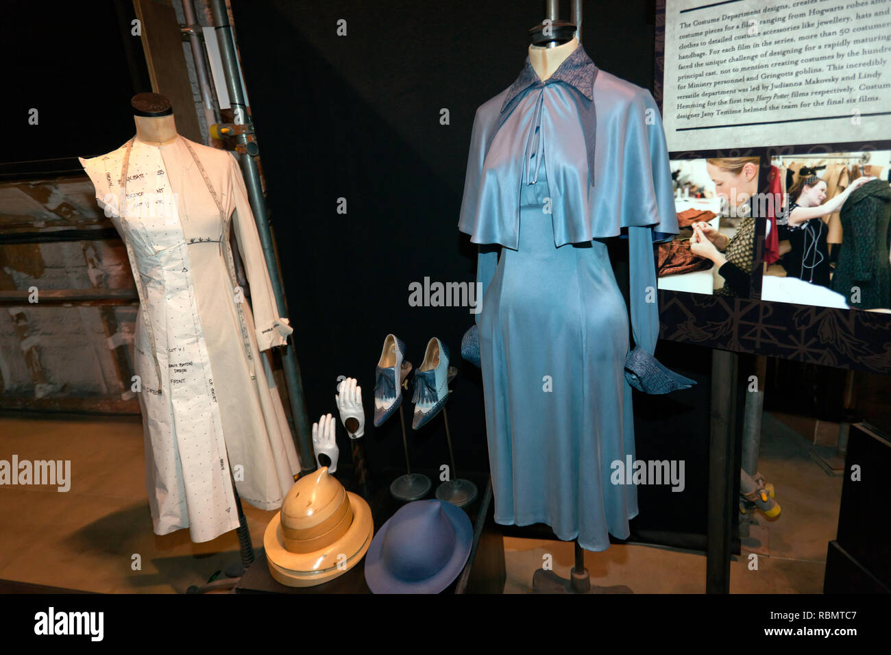 Costume design for the Students of Beauxbatons, used in Harry Potter and the Goblet of Fire at the Making of Harry Potter Tour, Warner Brothers Studio Stock Photo